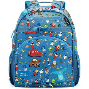 image:imageSimple Modern Large Minecraft Kids Backpack for School Girls and Boys  Elementary Backpack for Teen  Fletcher Collection  Kids  16 tall  Minecraft MashupDisney Pixar Mashup on Blue
