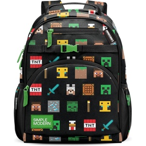 image:imageSimple Modern Large Minecraft Kids Backpack for School Girls and Boys  Elementary Backpack for Teen  Fletcher Collection  Kids  16 tall  Minecraft MashupMinecraft Mashup