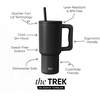 image:imageSimple Modern 40 oz Trek Tumbler with Handle and Straw Lid  Cup Holder Friendly Insulated Stainless Steel Travel Mug  Raspberry Vibes Midnight Black