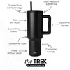 image:imageSimple Modern 40 oz Trek Tumbler with Handle and Straw Lid  Cup Holder Friendly Insulated Stainless Steel Travel Mug  Raspberry Vibes Midnight Black
