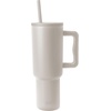 image:imageSimple Modern 40 oz Trek Tumbler with Handle and Straw Lid  Cup Holder Friendly Insulated Stainless Steel Travel Mug  Raspberry VibesAlmond Birch