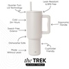 image:imageSimple Modern 40 oz Trek Tumbler with Handle and Straw Lid  Cup Holder Friendly Insulated Stainless Steel Travel Mug  Raspberry VibesAlmond Birch
