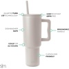 image:imageSimple Modern 40 oz Trek Tumbler with Handle and Straw Lid  Cup Holder Friendly Insulated Stainless Steel Travel Mug  Raspberry VibesAlmond Birch