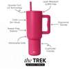 image:imageSimple Modern 40 oz Trek Tumbler with Handle and Straw Lid  Cup Holder Friendly Insulated Stainless Steel Travel Mug  Raspberry VibesBerry Twist