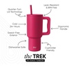 image:imageSimple Modern 40 oz Trek Tumbler with Handle and Straw Lid  Cup Holder Friendly Insulated Stainless Steel Travel Mug  Raspberry VibesBerry Twist