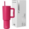 image:imageSimple Modern 40 oz Trek Tumbler with Handle and Straw Lid  Cup Holder Friendly Insulated Stainless Steel Travel Mug  Raspberry VibesBerry Twist