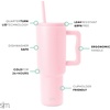 image:imageSimple Modern 40 oz Trek Tumbler with Handle and Straw Lid  Cup Holder Friendly Insulated Stainless Steel Travel Mug  Raspberry VibesBlush
