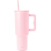 image:imageSimple Modern 40 oz Trek Tumbler with Handle and Straw Lid  Cup Holder Friendly Insulated Stainless Steel Travel Mug  Raspberry VibesBlush