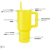 image:imageSimple Modern 40 oz Trek Tumbler with Handle and Straw Lid  Cup Holder Friendly Insulated Stainless Steel Travel Mug  Raspberry VibesCanary