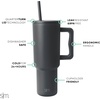 image:imageSimple Modern 40 oz Trek Tumbler with Handle and Straw Lid  Cup Holder Friendly Insulated Stainless Steel Travel Mug  Raspberry VibesGraphite