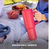 image:imageSimple Modern 40 oz Trek Tumbler with Handle and Straw Lid  Cup Holder Friendly Insulated Stainless Steel Travel Mug  Raspberry VibesGraphite
