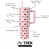 image:imageSimple Modern 40 oz Trek Tumbler with Handle and Straw Lid  Cup Holder Friendly Insulated Stainless Steel Travel Mug  Raspberry VibesHearts on White