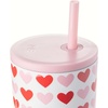 image:imageSimple Modern 40 oz Trek Tumbler with Handle and Straw Lid  Cup Holder Friendly Insulated Stainless Steel Travel Mug  Raspberry VibesHearts on White