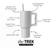 image:imageSimple Modern 40 oz Trek Tumbler with Handle and Straw Lid  Cup Holder Friendly Insulated Stainless Steel Travel Mug  Raspberry VibesIce Gray
