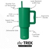 image:imageSimple Modern 40 oz Trek Tumbler with Handle and Straw Lid  Cup Holder Friendly Insulated Stainless Steel Travel Mug  Raspberry VibesKelly Green