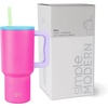 image:imageSimple Modern 40 oz Trek Tumbler with Handle and Straw Lid  Cup Holder Friendly Insulated Stainless Steel Travel Mug  Raspberry VibesMultiColor 80s Mix