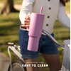 image:imageSimple Modern 40 oz Trek Tumbler with Handle and Straw Lid  Cup Holder Friendly Insulated Stainless Steel Travel Mug  Raspberry VibesPattern Checkmate