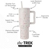 image:imageSimple Modern 40 oz Trek Tumbler with Handle and Straw Lid  Cup Holder Friendly Insulated Stainless Steel Travel Mug  Raspberry VibesPattern Cream Terrazzo