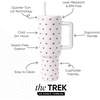 image:imageSimple Modern 40 oz Trek Tumbler with Handle and Straw Lid  Cup Holder Friendly Insulated Stainless Steel Travel Mug  Raspberry VibesPattern Crimson Hearts