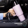 image:imageSimple Modern 40 oz Trek Tumbler with Handle and Straw Lid  Cup Holder Friendly Insulated Stainless Steel Travel Mug  Raspberry VibesPattern Frosted Florals
