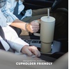 image:imageSimple Modern 40 oz Trek Tumbler with Handle and Straw Lid  Cup Holder Friendly Insulated Stainless Steel Travel Mug  Raspberry VibesPattern Patriotic Pets