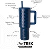 image:imageSimple Modern 40 oz Trek Tumbler with Handle and Straw Lid  Cup Holder Friendly Insulated Stainless Steel Travel Mug  Raspberry VibesPattern Stars Navy