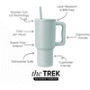 image:imageSimple Modern 40 oz Trek Tumbler with Handle and Straw Lid  Cup Holder Friendly Insulated Stainless Steel Travel Mug  Raspberry VibesSea Glass Sage