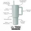 image:imageSimple Modern 40 oz Trek Tumbler with Handle and Straw Lid  Cup Holder Friendly Insulated Stainless Steel Travel Mug  Raspberry VibesSea Glass Sage