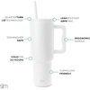 image:imageSimple Modern 40 oz Trek Tumbler with Handle and Straw Lid  Cup Holder Friendly Insulated Stainless Steel Travel Mug  Raspberry VibesWinter White