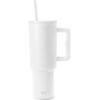 image:imageSimple Modern 40 oz Trek Tumbler with Handle and Straw Lid  Cup Holder Friendly Insulated Stainless Steel Travel Mug  Raspberry VibesWinter White