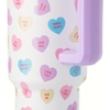 image:imageSimple Modern 40 oz Trek Tumbler with Handle and Straw Lid  Cup Holder Friendly Insulated Stainless Steel Travel Mug  Raspberry VibesWord Hearts