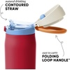 image:imageSimple Modern Mesa Loop Water Bottle with Covered Straw and Handle  30oz Cup Holder Friendly Insulated Stainless Steel Bottles for Travel Sports and School  Seaside StripesSalsa