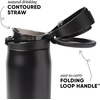 image:imageSimple Modern Mesa Loop Water Bottle with Covered Straw and Handle  30oz Cup Holder Friendly Insulated Stainless Steel Bottles for Travel Sports and School  Seaside Stripes Midnight Black