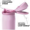 image:imageSimple Modern Mesa Loop Water Bottle with Covered Straw and Handle  30oz Cup Holder Friendly Insulated Stainless Steel Bottles for Travel Sports and School  Seaside StripesPink Champagne
