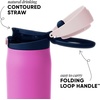 image:imageSimple Modern Mesa Loop Water Bottle with Covered Straw and Handle  30oz Cup Holder Friendly Insulated Stainless Steel Bottles for Travel Sports and School  Seaside StripesFuscia Mix