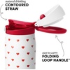 image:imageSimple Modern Mesa Loop Water Bottle with Covered Straw and Handle  30oz Cup Holder Friendly Insulated Stainless Steel Bottles for Travel Sports and School  Seaside StripesPattern Crimson Hearts