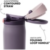 image:imageSimple Modern Mesa Loop Water Bottle with Covered Straw and Handle  30oz Cup Holder Friendly Insulated Stainless Steel Bottles for Travel Sports and School  Seaside StripesIris Sage