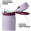 image:imageSimple Modern Mesa Loop Water Bottle with Covered Straw and Handle  30oz Cup Holder Friendly Insulated Stainless Steel Bottles for Travel Sports and School  Seaside StripesLilac Stone