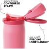 image:imageSimple Modern Mesa Loop Water Bottle with Covered Straw and Handle  30oz Cup Holder Friendly Insulated Stainless Steel Bottles for Travel Sports and School  Seaside StripesVelvet Pink