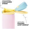 image:imageSimple Modern Mesa Loop Water Bottle with Covered Straw and Handle  30oz Cup Holder Friendly Insulated Stainless Steel Bottles for Travel Sports and School  Seaside StripesSherbet