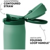 image:imageSimple Modern Mesa Loop Water Bottle with Covered Straw and Handle  30oz Cup Holder Friendly Insulated Stainless Steel Bottles for Travel Sports and School  Seaside StripesBasil