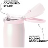 image:imageSimple Modern Mesa Loop Water Bottle with Covered Straw and Handle  30oz Cup Holder Friendly Insulated Stainless Steel Bottles for Travel Sports and School  Seaside StripesPearl Coconut