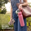 image:imageSimple Modern Mesa Loop Water Bottle with Covered Straw and Handle  30oz Cup Holder Friendly Insulated Stainless Steel Bottles for Travel Sports and School  Seaside StripesWinter White