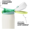 image:imageSimple Modern Mesa Loop Water Bottle with Covered Straw and Handle  30oz Cup Holder Friendly Insulated Stainless Steel Bottles for Travel Sports and School  Seaside StripesCoconut