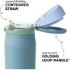 image:imageSimple Modern Mesa Loop Water Bottle with Covered Straw and Handle  30oz Cup Holder Friendly Insulated Stainless Steel Bottles for Travel Sports and School  Seaside StripesGlacier Bay
