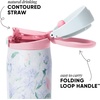 image:imageSimple Modern Mesa Loop Water Bottle with Covered Straw and Handle  30oz Cup Holder Friendly Insulated Stainless Steel Bottles for Travel Sports and School  Seaside StripesPattern Frosted Florals