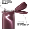 image:imageSimple Modern Mesa Loop Water Bottle with Covered Straw and Handle  30oz Cup Holder Friendly Insulated Stainless Steel Bottles for Travel Sports and School  Seaside Stripes Cateye Plum