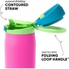 image:imageSimple Modern Mesa Loop Water Bottle with Covered Straw and Handle  30oz Cup Holder Friendly Insulated Stainless Steel Bottles for Travel Sports and School  Seaside Stripes80s Mix