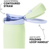image:imageSimple Modern Mesa Loop Water Bottle with Covered Straw and Handle  30oz Cup Holder Friendly Insulated Stainless Steel Bottles for Travel Sports and School  Seaside StripesHoneydew Melon