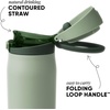 image:imageSimple Modern Mesa Loop Water Bottle with Covered Straw and Handle  30oz Cup Holder Friendly Insulated Stainless Steel Bottles for Travel Sports and School  Seaside StripesEucalyptus Mix